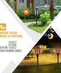 43 Inch Solar Torch Lights With Realistic Flickering Flames 2 Pack Waterproof Outdoor Landscape Decor For Backyard