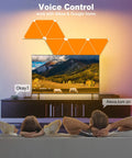 Nine Pack RGB Triangle Wall Light Panels with App Control Tuya Smart Smart Life Alexa Google Home Compatibility Rhythm Edition