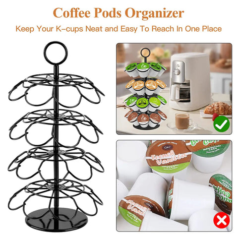 Super Handy 36 Pod K Cup Organizer That Spins 360 Degrees Detachable Coffee Pod Holder for Countertop