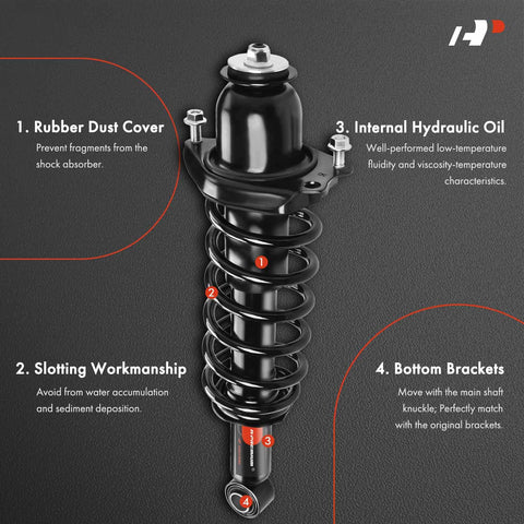 Rear Complete Strut Assembly With Coil Springs For Toyota Corolla 2009 To 2013 Bolt On Replacement Suspension Shock Absorbers