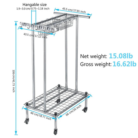 Stainless Steel Garden Tool Organizer Tower Rack With Wheels For Garage Shed And Yard Floor Standing Storage For Long Handle Tools And Small Tools Heavy Duty Steel