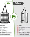 Comparison of Badass Heavy Duty Abs Molle Panel For Tesla Cybertruck Bed and a competitor, highlighting material and compatibility.