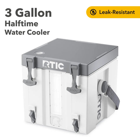 Halftime 3 Gallon Portable Water Cooler Dispenser With Dual Taps Bottleless BPA Free Stackable Hydration Station For Sports Camping BBQ Parties And More White
