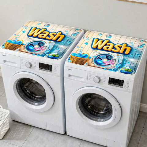 Dope Cartoon Bubbles Top Cover For Washing Machine And Dryer 23.6 X 19.6 Inches Protective Cover Pad on appliances