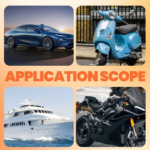 Waterproof Automotive Wire Connector Kit With 1008 Pieces And 63 Sets 1 Pin To 6 Pin Male And Female Plug Connectors Includes Ratchet Crimping Tool For Easy Car Electrical Wiring And DIY Fixes application scope shown with car, scooter, boat, and motorcycle.