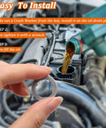 580 Piece Aluminum Oil Drain Plug Washer Set for Your Ride and More, 18 Sizes From M6 To M24, shown with installation steps