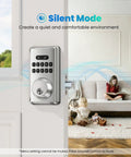 Keyless Entry Door Lock With Keypad And Auto Lock Digital Smart Lock With Codes Anti Peeking Password Satin Nickel Finish.