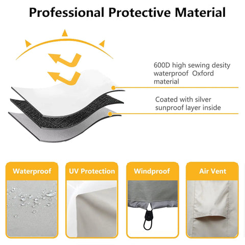Heavy Duty Outdoor AC Cover for Central Unit 30x30x32 Inches Waterproof Windproof All Weather Protection material diagram