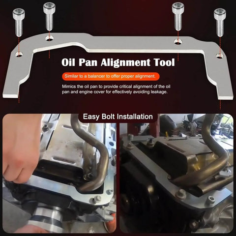 Front And Rear Cover Billet Alignment Tool And Oil Pan Alignment Tool Kit For LS Series Engines installation view