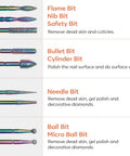 24 Piece Nail Drill Bit Set for Acrylic Gel Nails Pro Grade Kit With Ceramic And Diamond Carbide Bits in various shapes