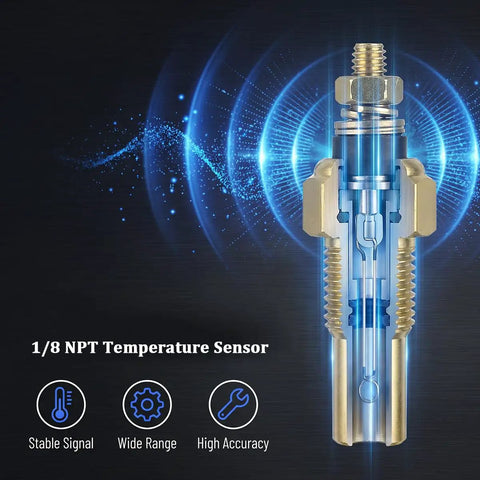 Brass Npt 1/8 Oil And Coolant Temperature Sensor Built Rock Solid For Fast Truck Fixes Perfect Gauge Reading And Easy Install Under The Hood, detailed view with stable signal and accuracy.