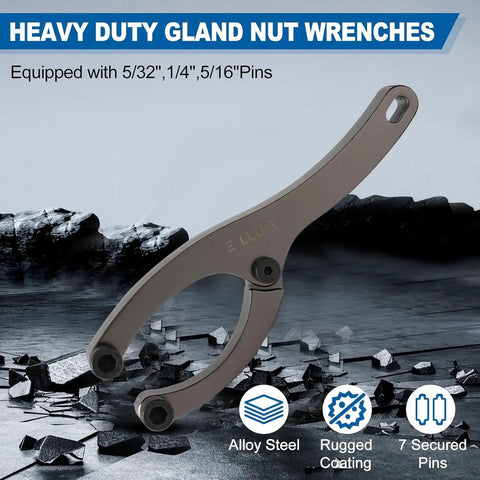 8.3 Inch Heavy Duty Spanner Wrench With Handle For Removing Hydraulic Cylinder Glands Under Five Inches Adjustable Gland Nut Wrench