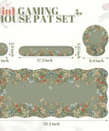 Large Desk Mat With Wrist Rest For Home Office And Gaming, Non Slip Floral Mouse Pad With Scalloped Edges, Ergonomic Keyboard Wrist Support