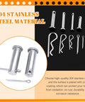 All In One 122 Piece Cotter Pin Kit In 15 Sizes Including M1.5 M2 M3 M4 M6 M8 Made From 304 Stainless Steel With Cotter Pins R Shaped Pins And Clevis Pins For Automotive Repairs And Mechanical Projects Gearhead Approved displayed on black background