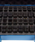 Open blue case with TH0415 32 pair die set for hydraulic cable lug crimpers, showing 32 true HEX crimp forming dies in foam insert.