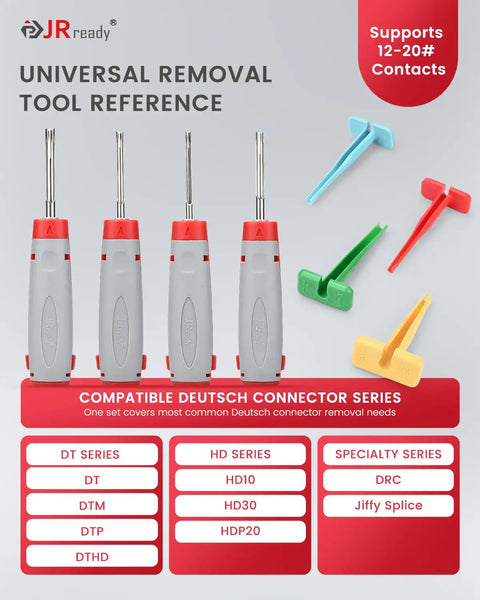 8 Piece Depinning Tool Set With Insulated Handles And Plastic Terminal Removal Tools For DT DTM DTP DTHD Connectors