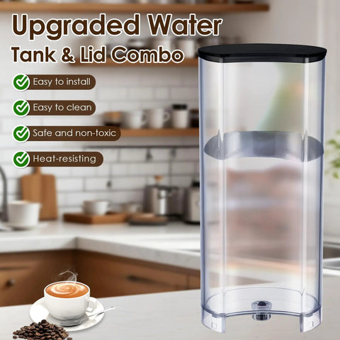 Water Tank Reservoir Replacement And Black Lid Cover for Nespresso Vertuo Next and Krups XN910 Coffee Machines
