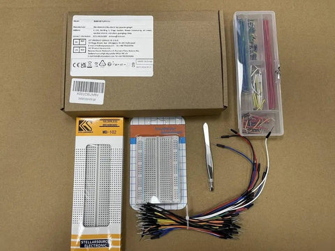 All In One Breadboard Kit With 400 And 830 Breadboards, 140 Jumper Wires, 65 Flexible Jumpers, And A Tweezer, Packed In Sturdy Box