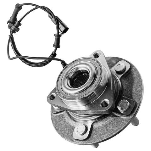 Heavy Duty Front CV Axles And Wheel Bearing Hubs Kit For 2012 To 2018 Ram 1500 Four Wheel Drive includes detailed wheel hub with sensors.