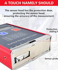 Portable Surface Roughness Tester And Profilometer with LED display, showing sensor probe and protective door