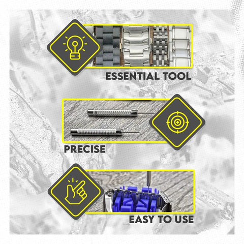 16 Piece Watch Repair Toolkit With Pin Remover Pliers Screwdrivers Case Opener Tweezers Hammer Pin Punches Belt Block And More