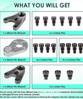 Trim Tilt Pin Wrench Set MT0004 MT0006 MT0009 For Yamaha Suzuki Johnson Evinrude Honda Outboards And Seastar Hydraulic End Caps, showing wrenches and pin sizes.