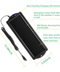 Dimensions of Solar Car Battery Trickle Charger And Maintainer For 12V Vehicles With Cigarette Lighter Plug In And Go Mountable