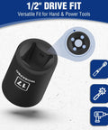 Shop Grade One Half Inch Metric Impact Socket Set With Shallow Six Points And Hardened Steel Build For Easy Rig Repairs And Weekend Project Grinds Inside Sturdy Tote Case, 1/2 inch drive, versatile fit for hand and power tools.
