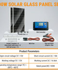 200W Monocrystalline Solar Panel Kit with 12V 24V System, includes solar panels, 30A PWM charge controller, MC4 cables, and brackets