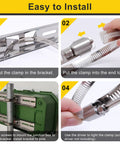 Installation steps for Stainless Steel Pole Mount Bracket Kit With Hardware And Adjustable Clamp for outdoor enclosures.