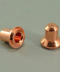 Pro Grade Extended Plasma Electrodes And Nozzle Tips Kit For 20 Amp PowerMax 350 380 PAC110, copper nozzle and electrode shown