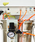 Jaryannix 110V Electrostatic Powder Coating Machine control panel with input connections for air and power.