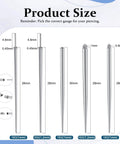 Pro Grade 18G 16G Piercing Taper Set Insertion Tool Stainless Steel Hypoallergenic Threader Kit showing sizes and types