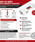 KIDDE 20-9003 Quick Connect Adapter for Hardwired Smoke And CO Detectors, plug and play wiring solution, white design.