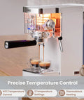 20 Bar Professional Espresso Machine With Milk Frother Steam Wand Compact Latte And Cappuccino Maker Adjustable Shot Volume White Finish Perfect Gift For Coffee Lovers