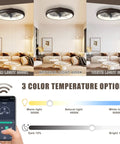 Must Have Ceiling Fan With Remote For Small Bedroom, 20 Inch Low Profile Flush Mount, Black Bronze Finish, Dimmable Led Light