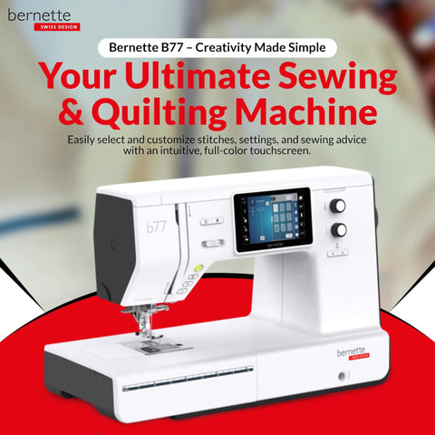 Heavy Duty Computerized Sewing Machine With Sharp LCD Screen Quilting Kit Extension Table And Bonus Bundle Making Homemade Creations displayed with a colorful touchscreen.