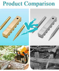 Product comparison of Pocket Chainsaw Breaker Kit 3 In 1 Chain Saw Repair Tool Set with gold and silver tools, field use shown.