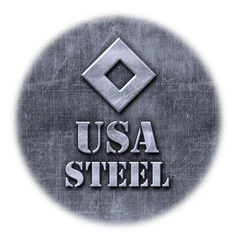 Big Boy Dimensions Oversized Metal Switch Plate Cover Single Gang Outlet Wall Plate With A Dope White And Grey Marble Granite Print Top Shelf Decor Accent For Any Room in a circular metal design with USA Steel logo.