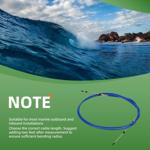 2 Pack 10ft Marine Throttle And Shift Control Cable 33C Compatible With Outboard And Inboard Engines Blue Cable