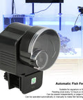 Slick Install Automatic Fish Feeder For Aquarium Battery Operated With Adjustable Portion Control And Vacation Timer on wall clip
