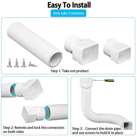 Installation steps for Two Pack Flexible Rain Gutter Downspout Extensions Extendable From 21 To 60 Inches With Split Design
