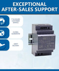 DIN Rail Power Supply 60W 24V 2.5A Ultra Slim 3SU Step Shape Industrial Grade UL Class II LPS Certified 4KV Isolation for Industrial Automation and Home Automation Projects, side view