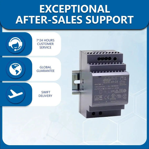 DIN Rail Power Supply 60W 24V 2.5A Ultra Slim 3SU Step Shape Industrial Grade UL Class II LPS Certified 4KV Isolation for Industrial Automation and Home Automation Projects, side view