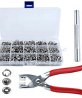 DIY Grommet Eyelet Snap Kit With Pliers And Storage Box 200 Sets 10mm Stainless Steel Fabric Snaps Fasteners Includes Female And Male Sockets