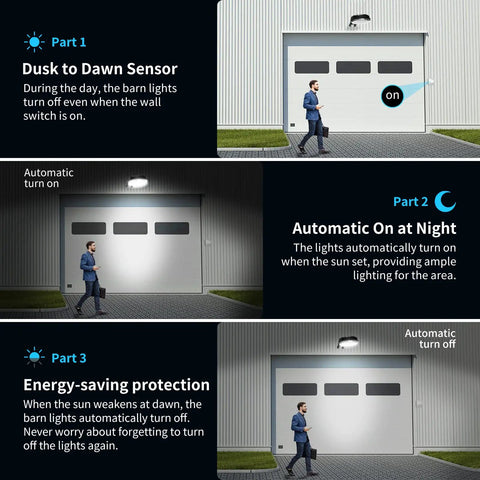 2 Pack 150W LED Barn Light Dusk To Dawn Outdoor Security Flood Light With Photocell Sensor 12,000 Lumens IP65 Waterproof 5000K Daylight Bright As Day Replacement For 900W MH HPS Barn Garage Yard