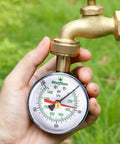 Garden Hose Pressure Gauge 0 To 200 Psi Drag Pointer Two And A Half Inch Dial Three Quarter Inch Female Thread Easy Read For Home Irrigation And House Water Lines Brass Inside Steel Case on hose bibb