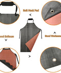 Workhorse Waterproof Rubber Apron With Thick Material 47 By 33 Inches Includes Gloves And Adjustable Neck Strap Built For Dishwashing Cleaning Dog Grooming Butchering Lab Work Painting And More shown with soft neck pad and reinforced stitching