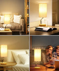 Upgraded Smart Bedside Table Lamp With Wireless Charger And USB Port in living room and bedroom settings