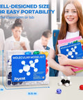 Student holding 238 Piece Molecular Model Kit For Organic And Inorganic Chemistry Hands On Realistic Atom Bond Building Set